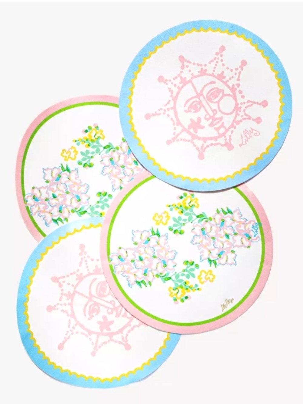 Lilly Pulitzer Reversable & Wipeable 4 Placemats in Multi Lilly Garden Print